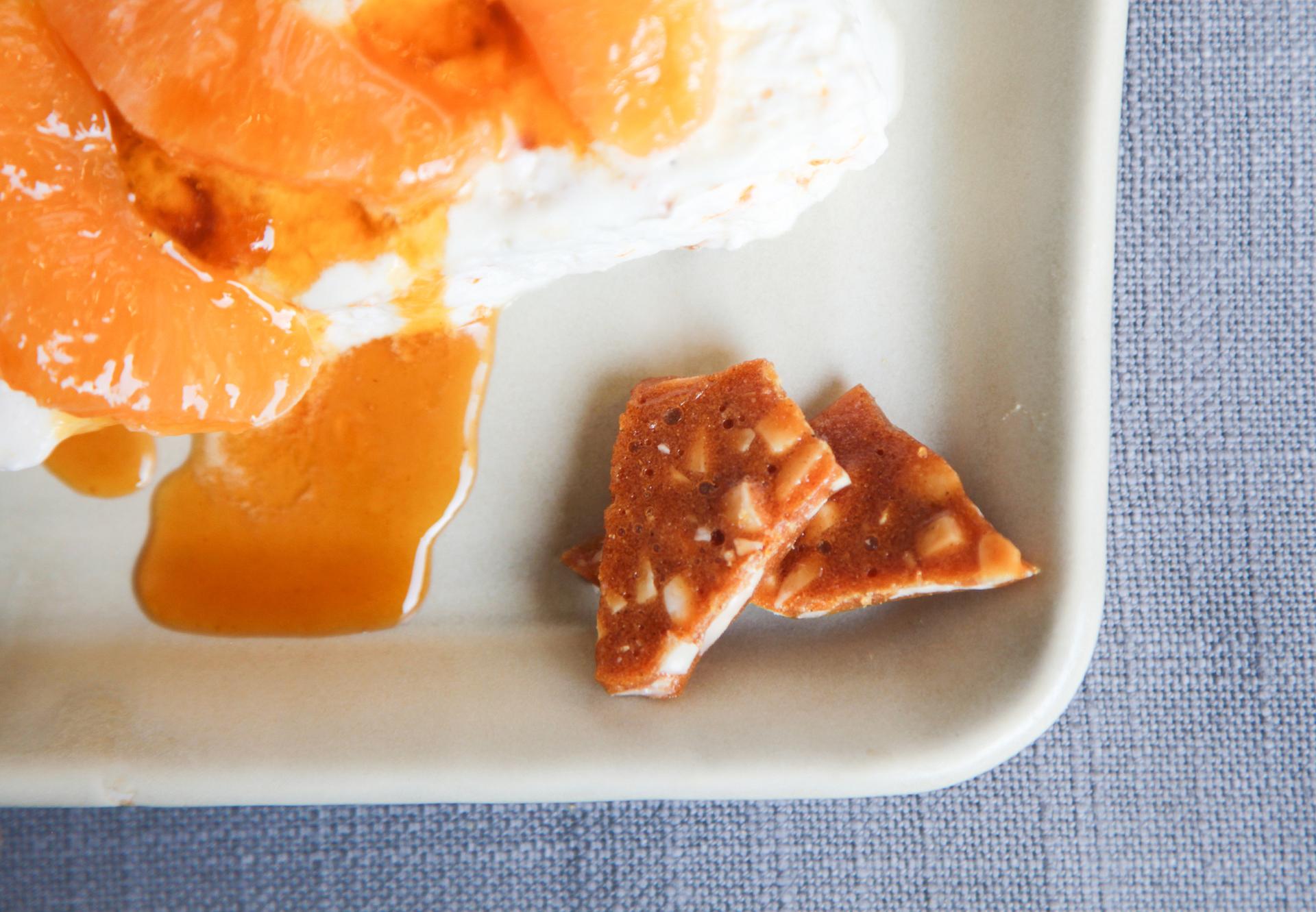 tangerine semifreddo with almond brittle recipe